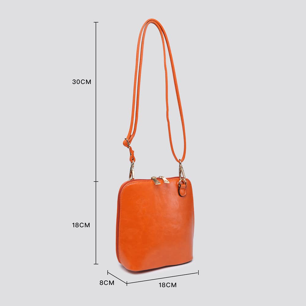 Premium Grade Vegan Leather Crossbody Bag in Navy
