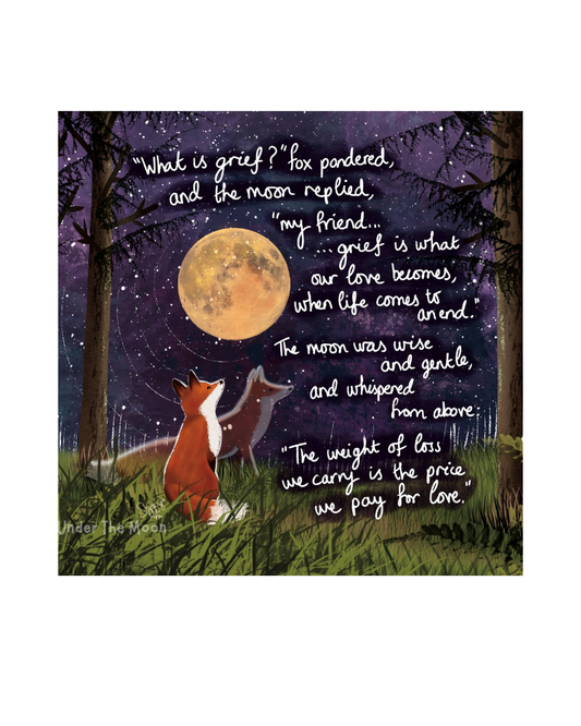 Grief Fox & Moon Sympathy Card