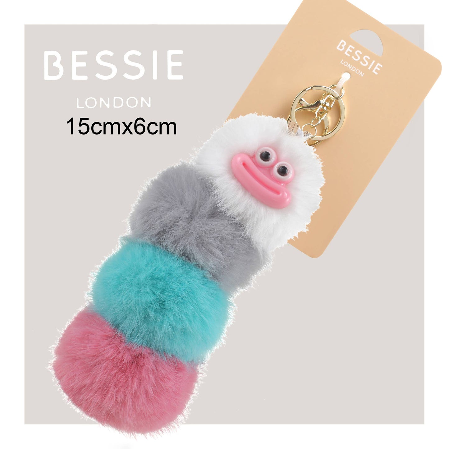 Plush Rainbow Caterpillar Bag Charm
