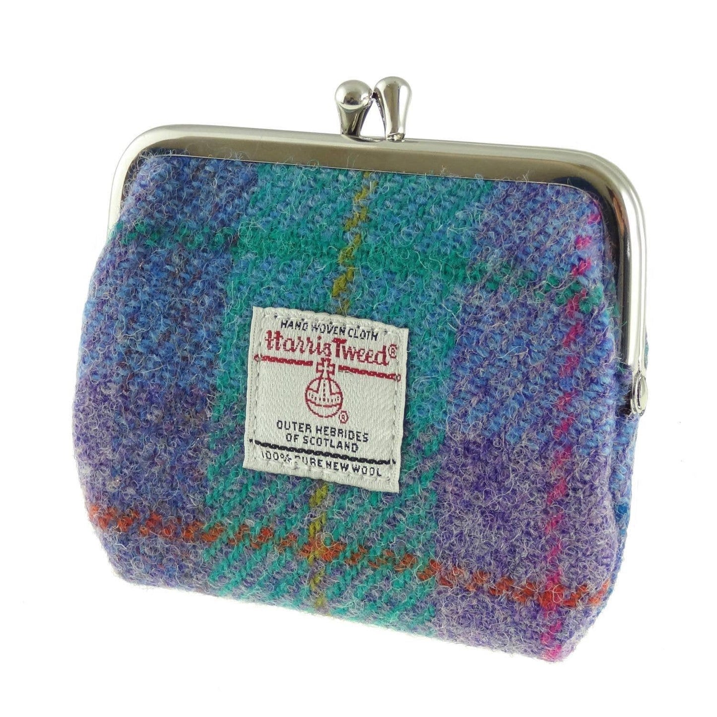 Harris Tweed 'Eigg' Small Clasp Purse in Turquoise