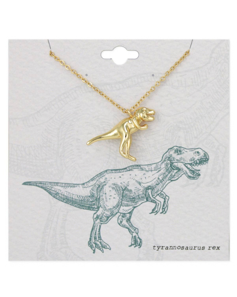 Prehistoric Times Gold Tyrannosaurus Rex Necklace
