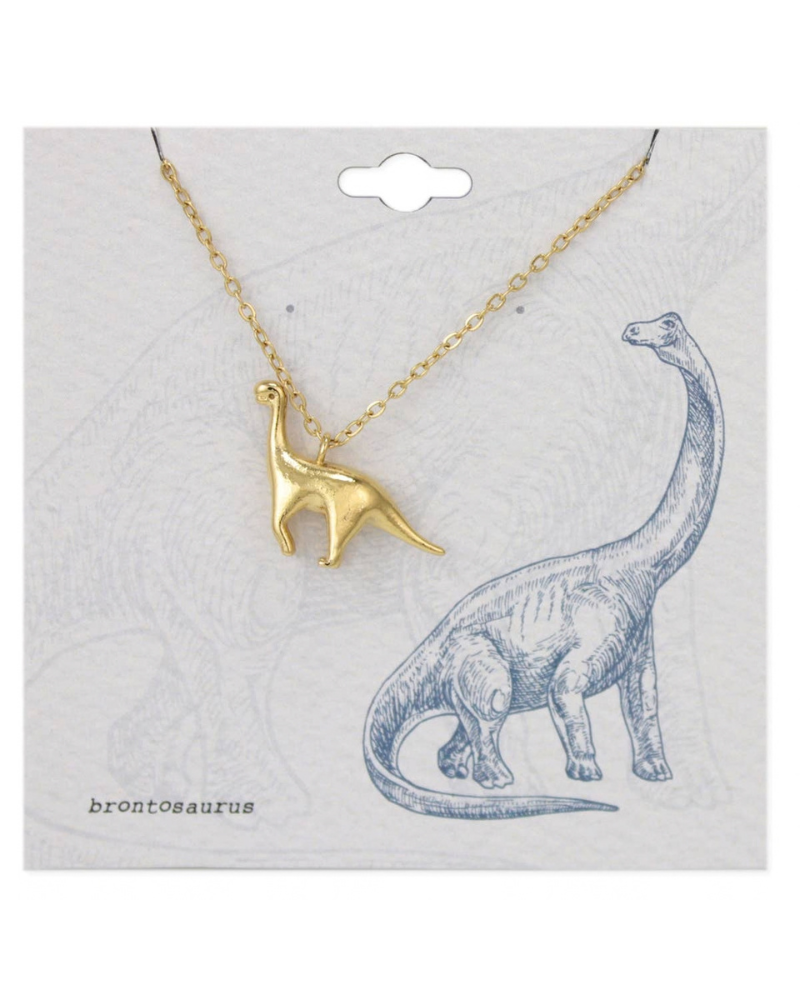 Prehistoric Times Gold Brontosaurus Necklace