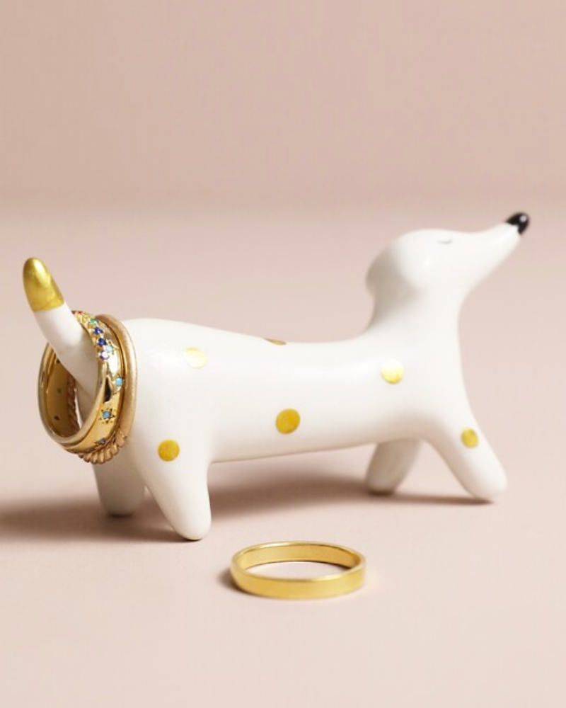 Ceramic Sausage Dog Ring Holder