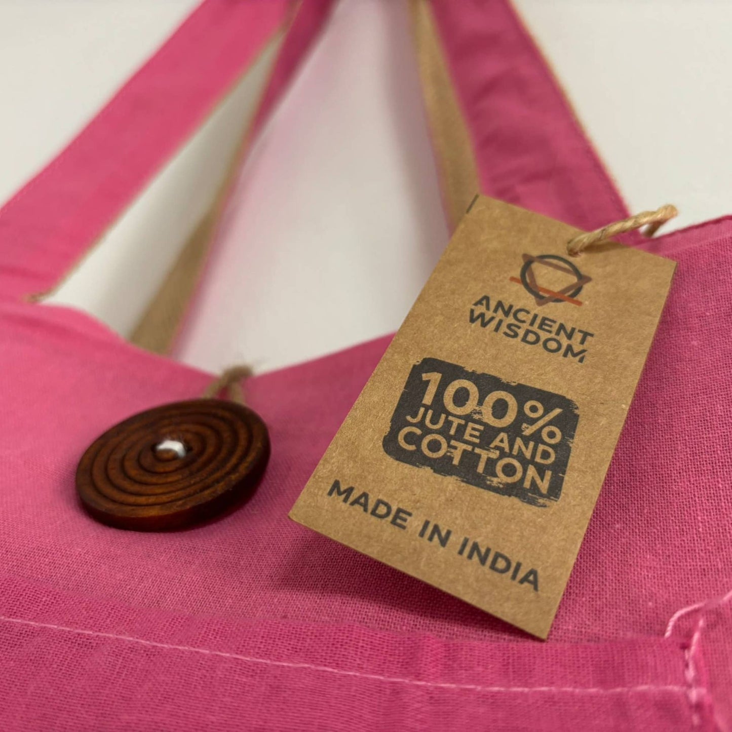 Jute & Cotton Reversible Big Bag in Pink