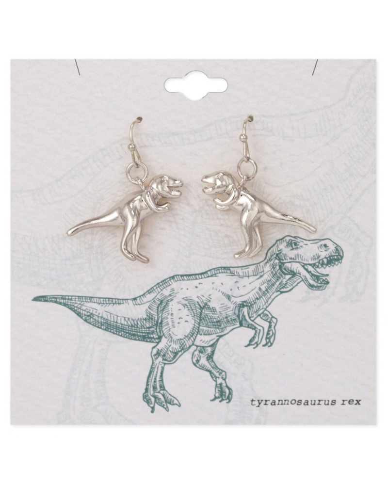 Prehistoric Times Silver Tyrannosaurus Rex Earrings
