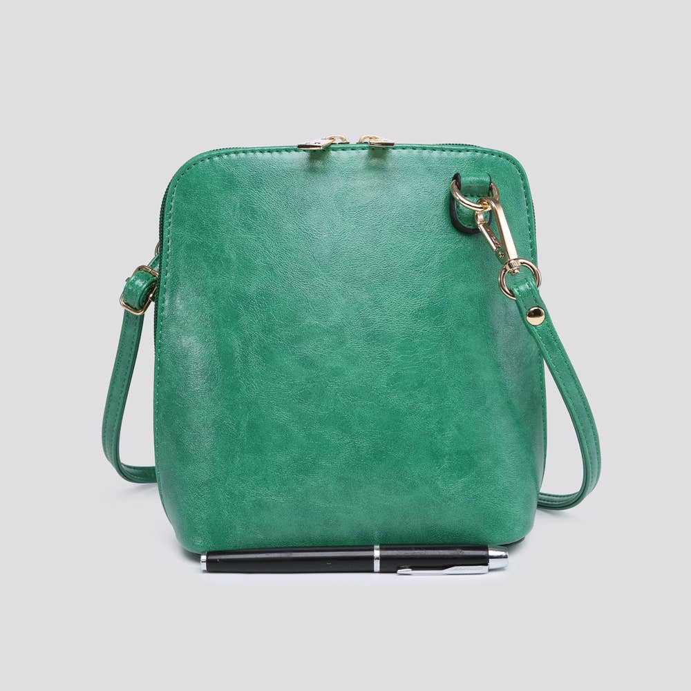 Premium Vegan Leather Crossbody Bag in Green