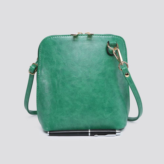 Premium Vegan Leather Crossbody Bag in Green