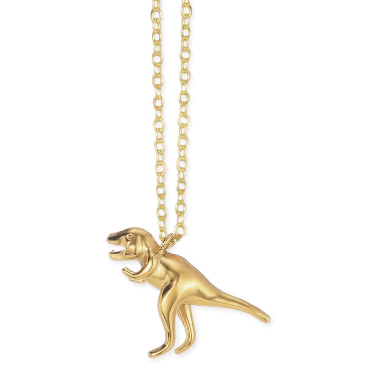Prehistoric Times Gold Tyrannosaurus Rex Necklace
