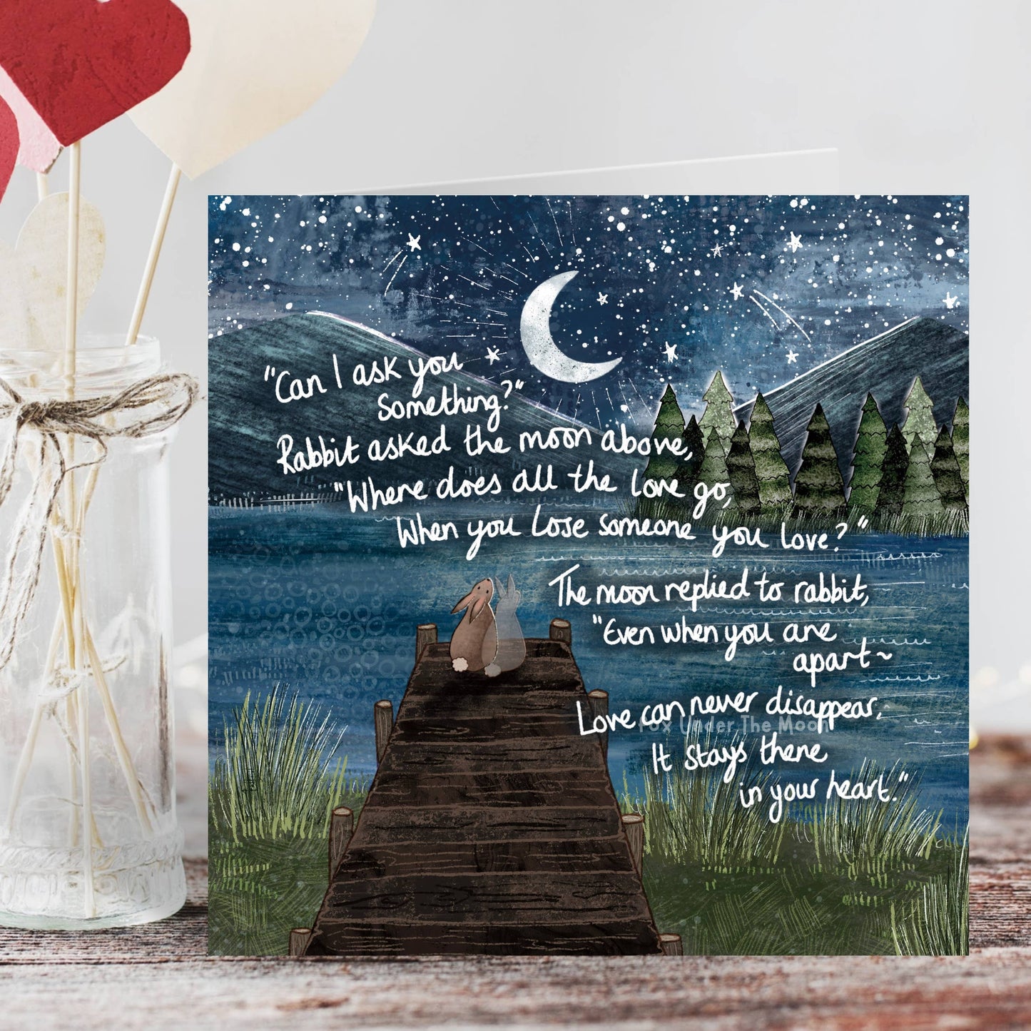 Even When You Are Apart Hares Sympathy Card