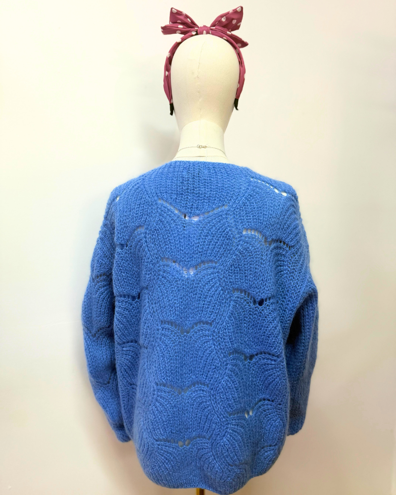 Pointelle Mohair Button Cardigan Assorted