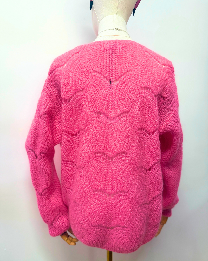 Pointelle Mohair Button Cardigan Assorted