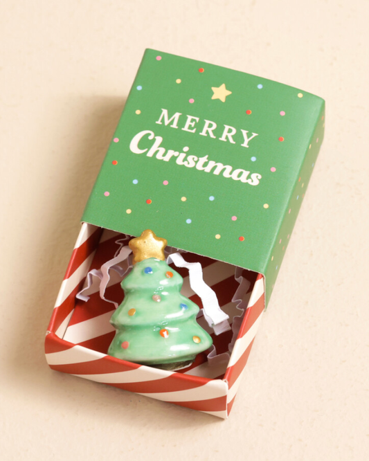 Tiny Matchbox Ceramic Tokens: Christmas Tree
