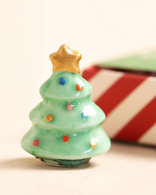 Tiny Matchbox Ceramic Tokens: Christmas Tree