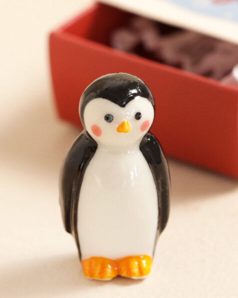 Penguin Tiny Ceramic Matchbox Token