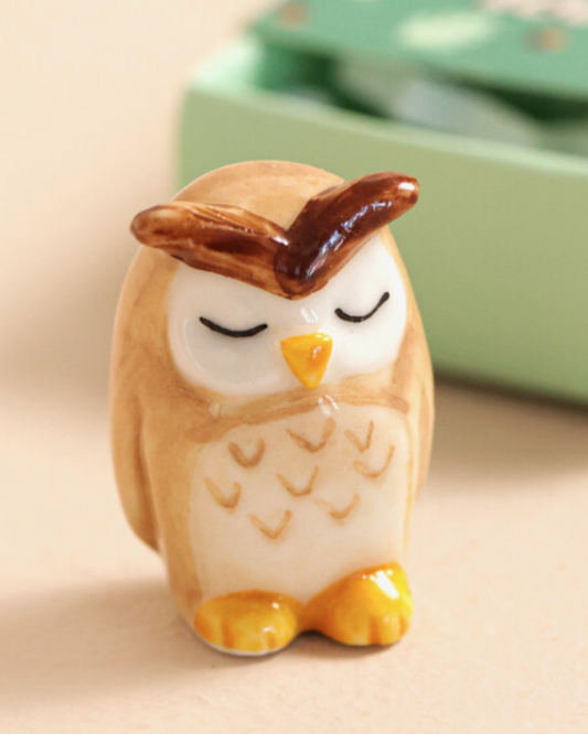 Owl You Need is Love Tiny Ceramic Matchbox Token