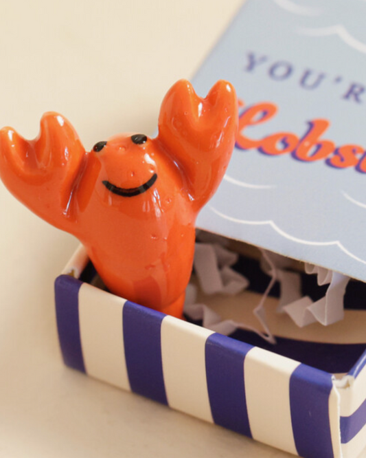 You're My Lobster Tiny Ceramic Matchbox Token