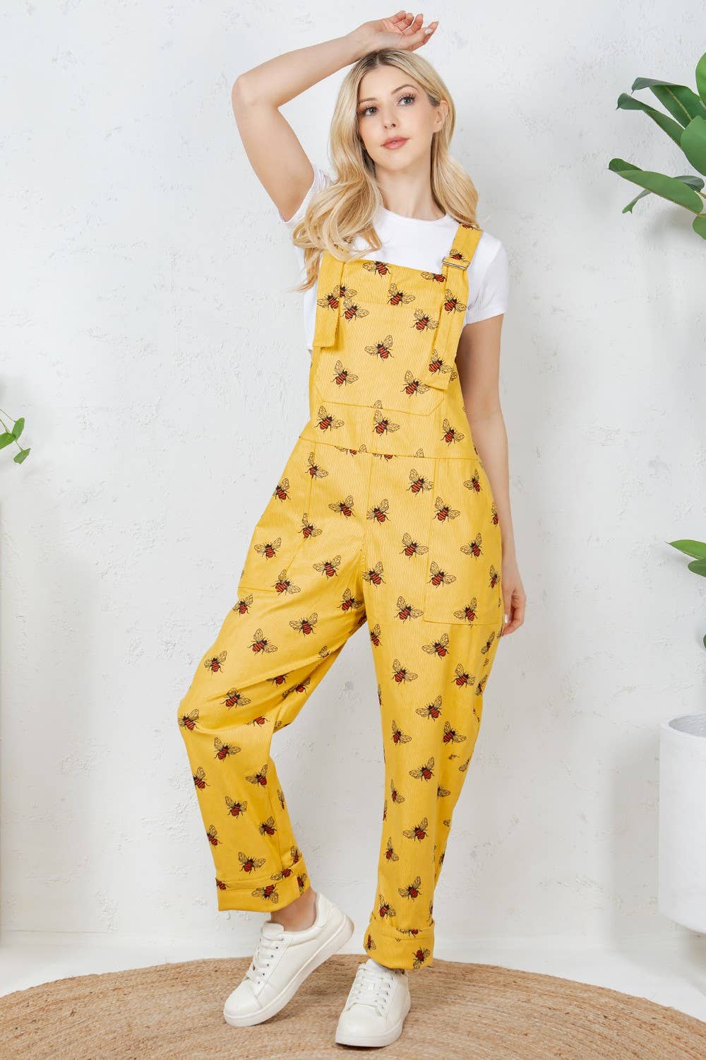 Yellow Bee Corduroy Dungarees