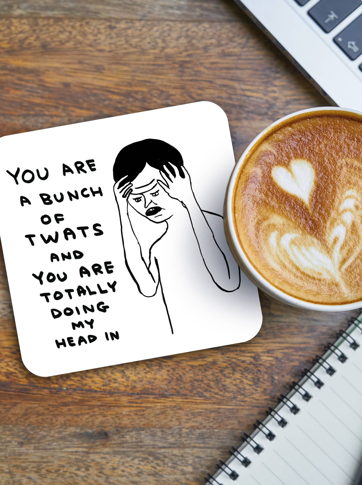 Bunch of Twats David Shrigley Coaster