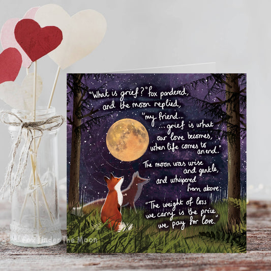 Grief Fox & Moon Sympathy Card