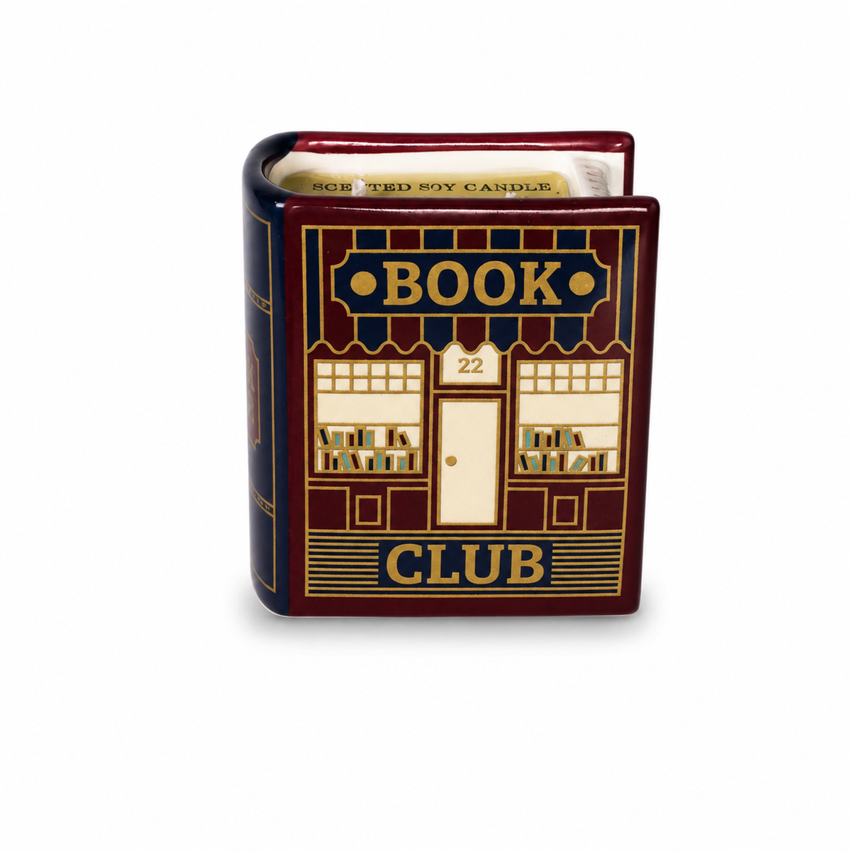 Book Club Book-Shaped Ceramic Candle