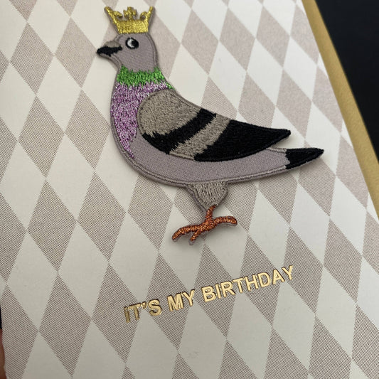 Pigeon Iron On Patch Birthday Card