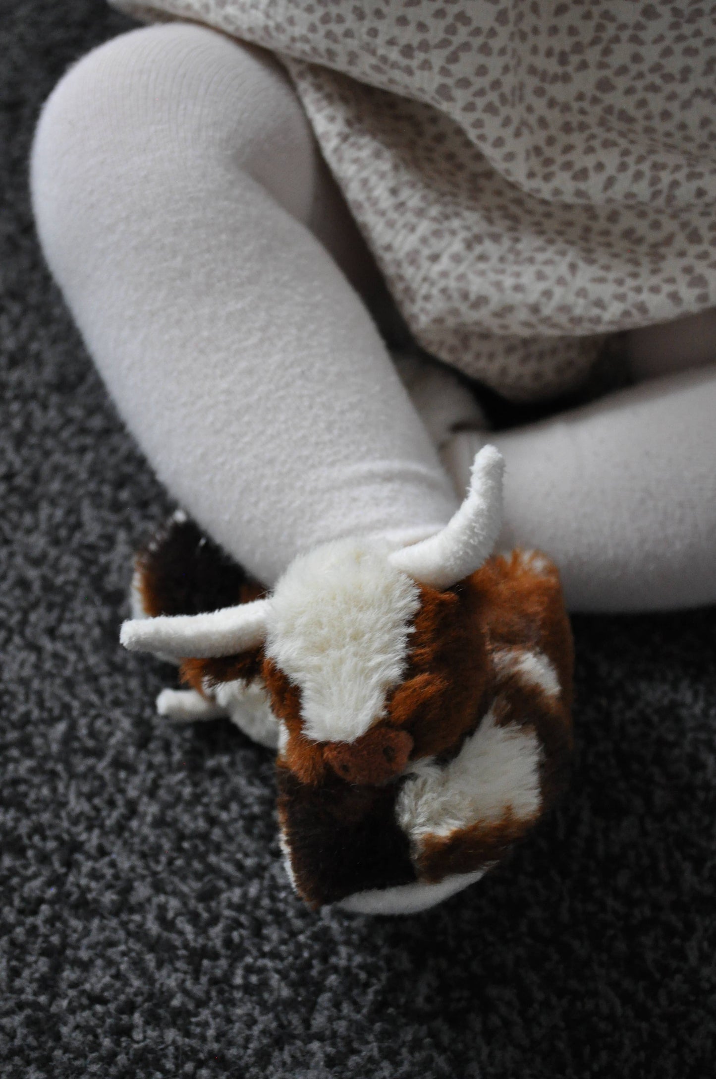 Texas Longhorn Highland Cow Plush Baby Slippers