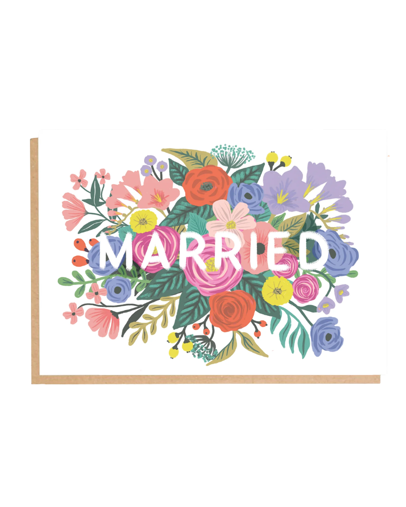 Married Flowers Greeting Card