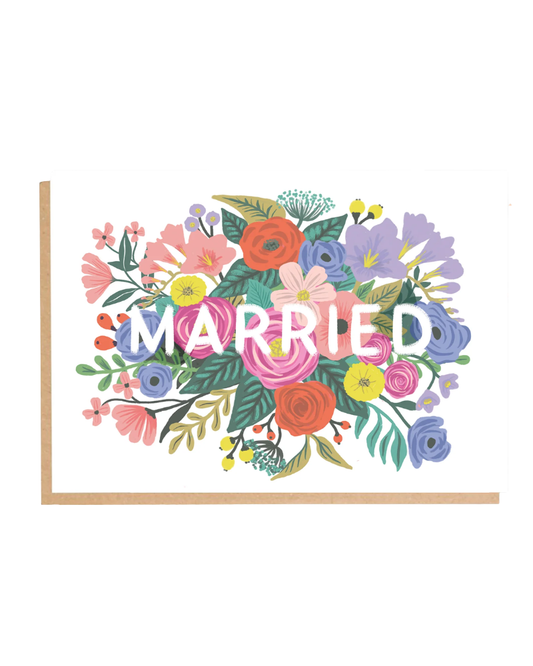 Married Flowers Greeting Card