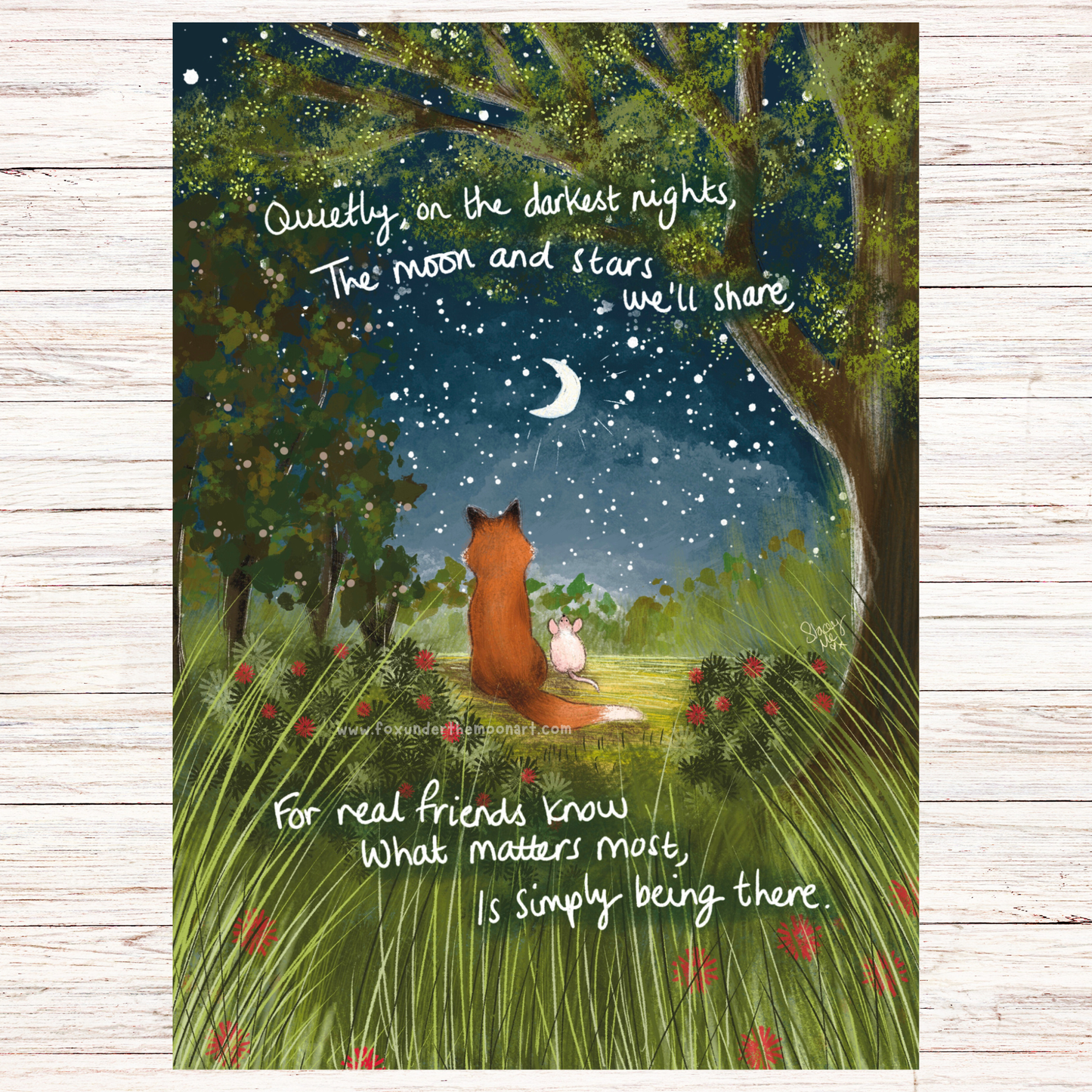 Real Friends Being There Foxes A4 Art Print