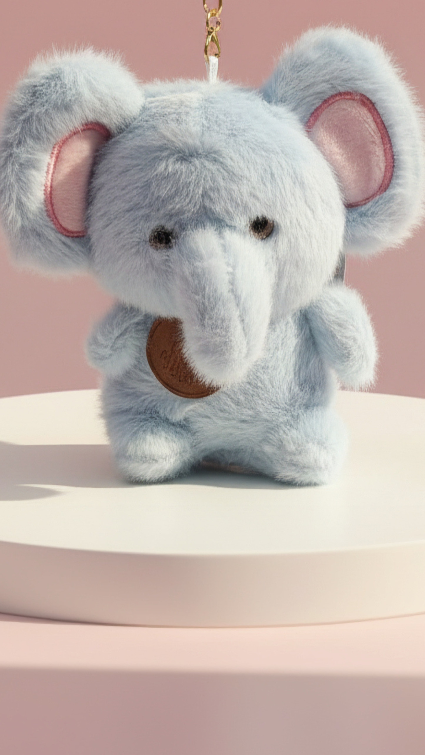 Elephant Plush Bag Charm in Grey or Pink