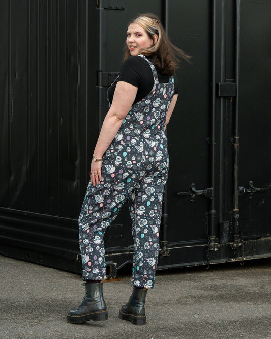 Pigeon Party Stretch Dungarees by Rebel Romance x Katie Abey
