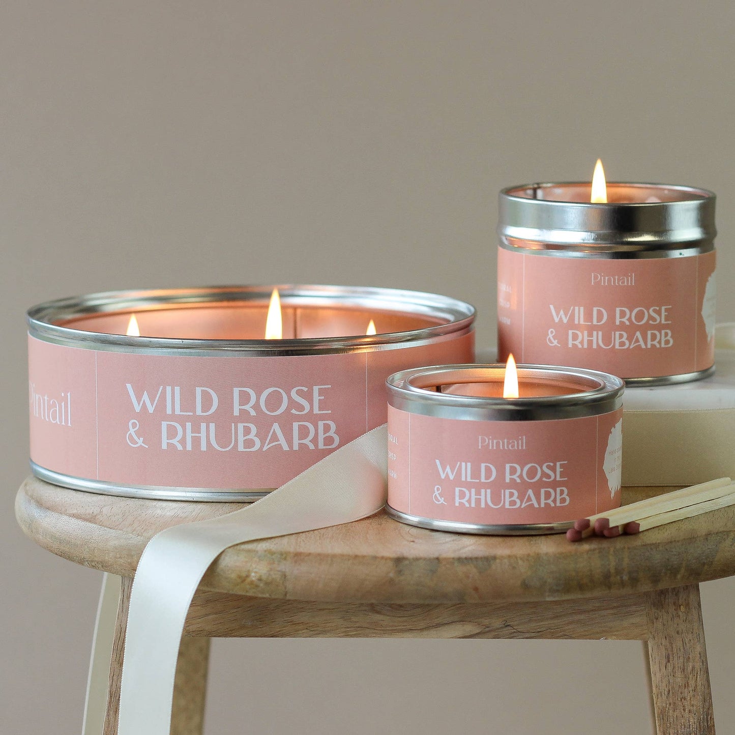 Wild Rose and Rhubarb Classic Tin Candle