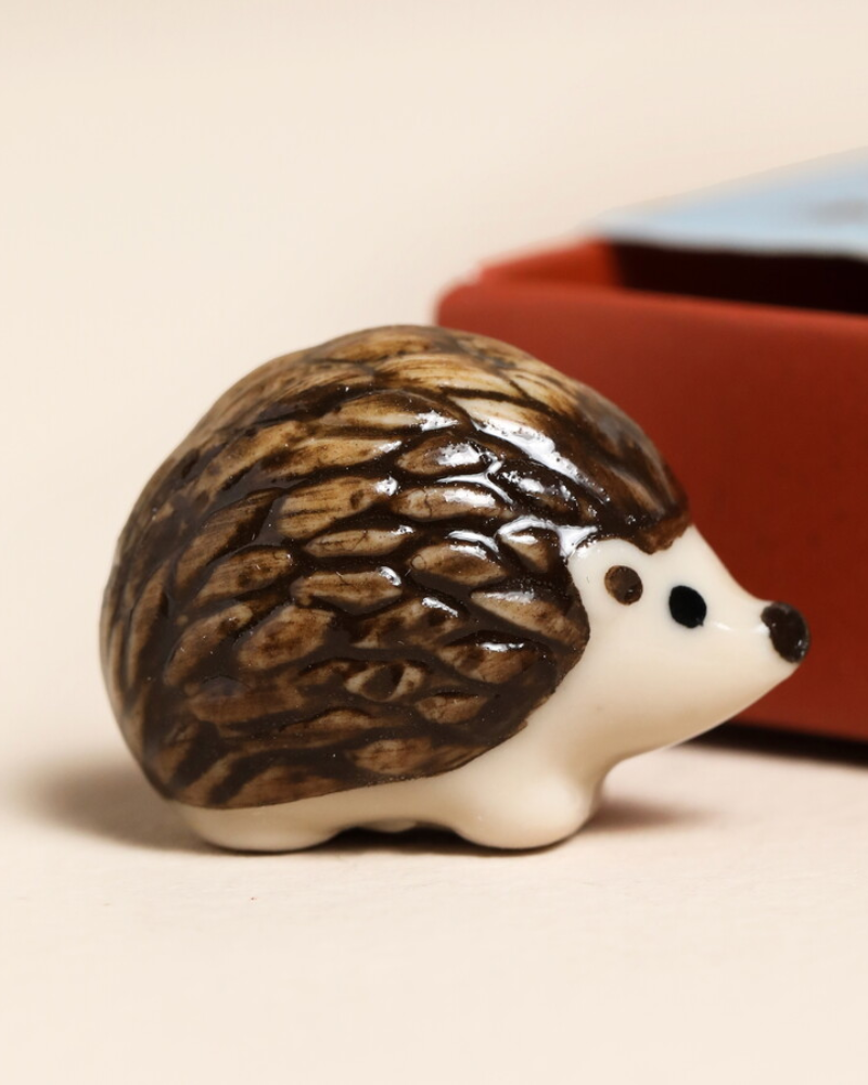 Tiny Matchbox Ceramic Tokens: Hedgehog
