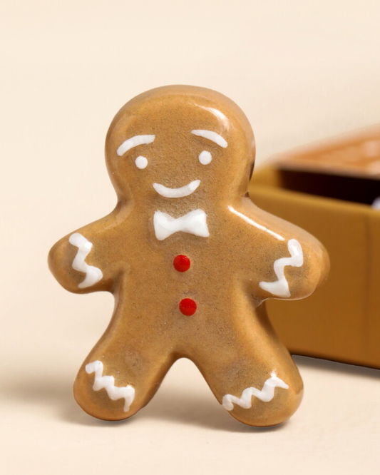 Tiny Matchbox Ceramic Tokens: Gingerbread Man