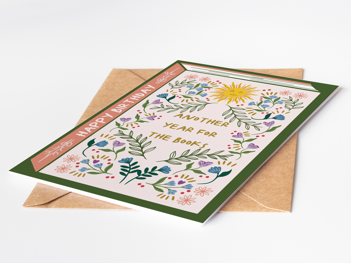 Bookish Book Lover Birthday Card