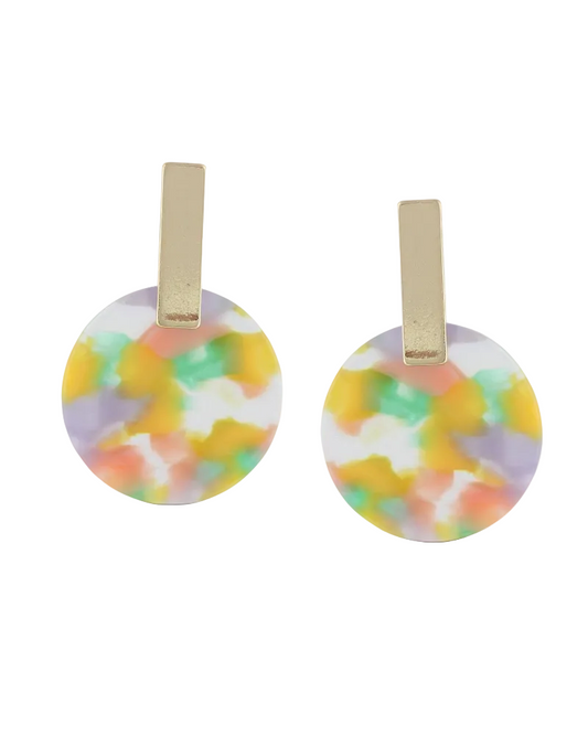 Emma Resin Disc Earrings in Lilac