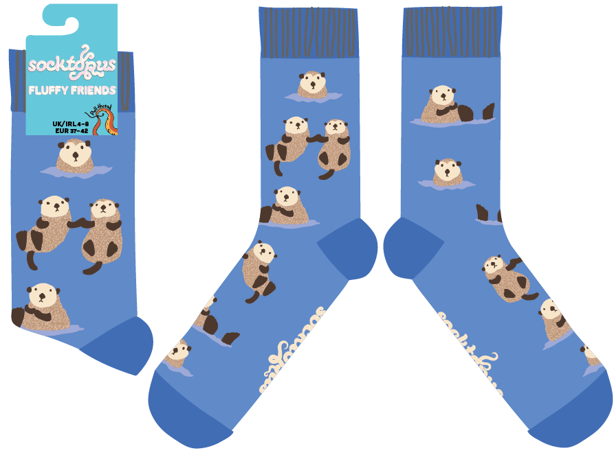 Fluffy Otter Crew Socks