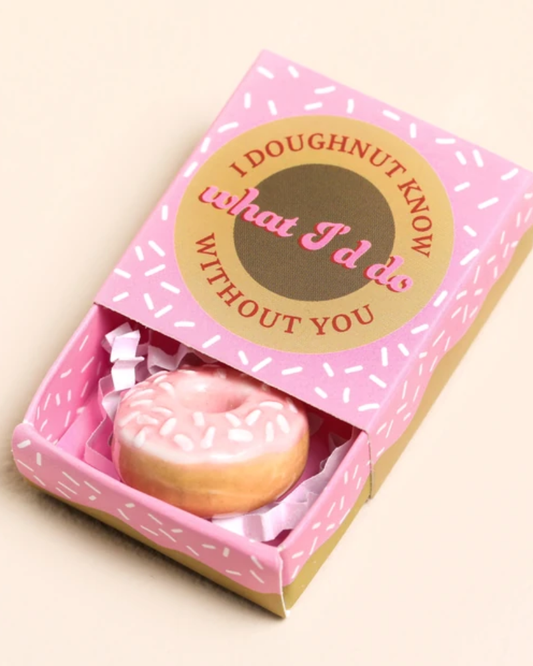 I Doughtnut Know Tiny Ceramic Matchbox Token