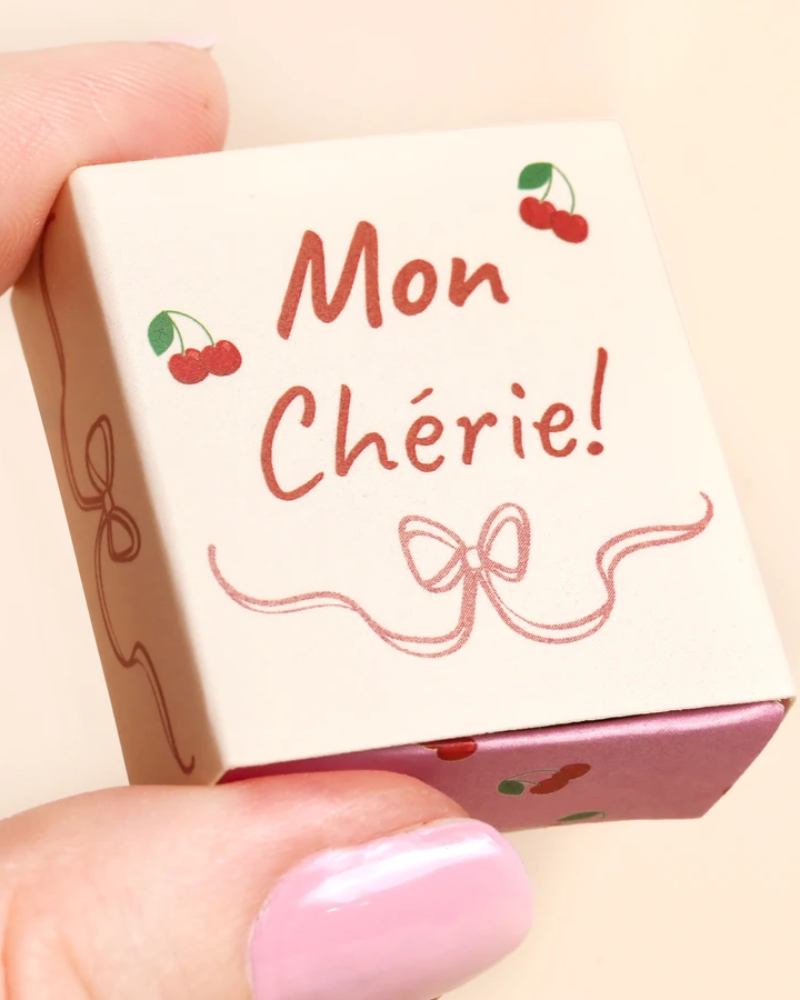 Mon Chérie Cherry Tiny Ceramic Matchbox Token