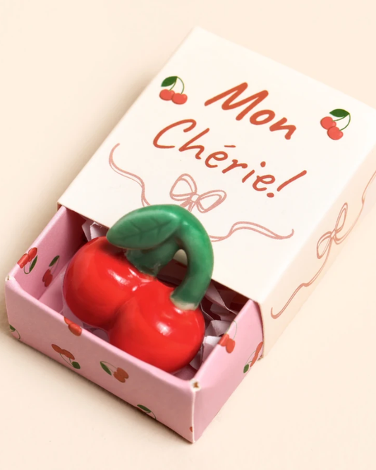 Mon Chérie Cherry Tiny Ceramic Matchbox Token