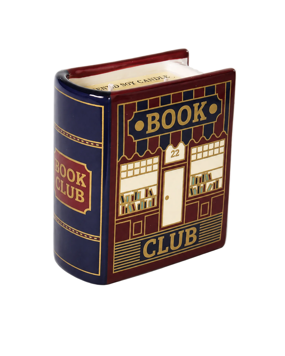 Book Club Book-Shaped Ceramic Candle