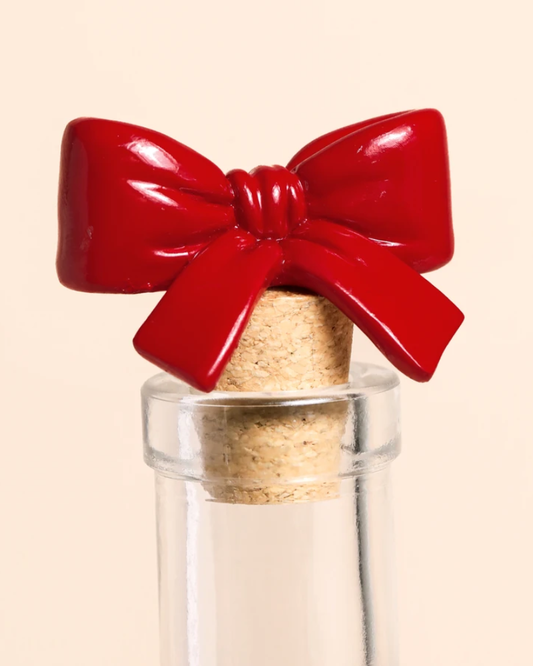 Red Ribbon Bow Bottle Stopper