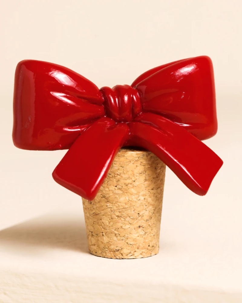 Red Ribbon Bow Bottle Stopper