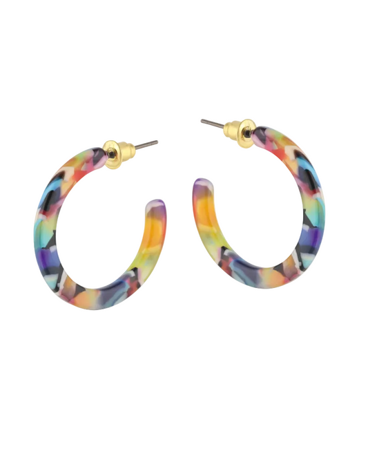 Emily Tiny Hoop Resin Earrings