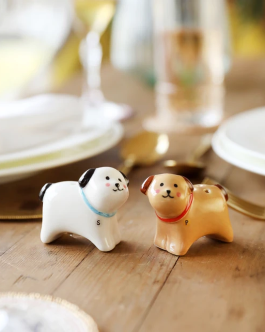 Ceramic Dog Salt and Pepper Shakers