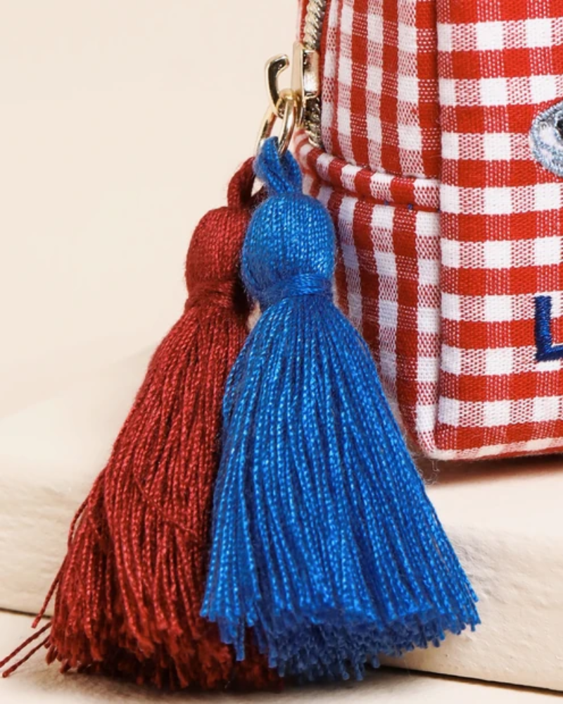 Red Gingham Fish La Sardina Accessory Pouch