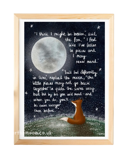 Broken Fox Moon A4 Art Print