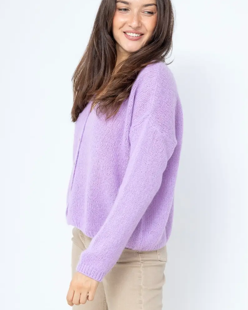 Long Sleeved Mohair Wool Cardigan in Assorted Colours
