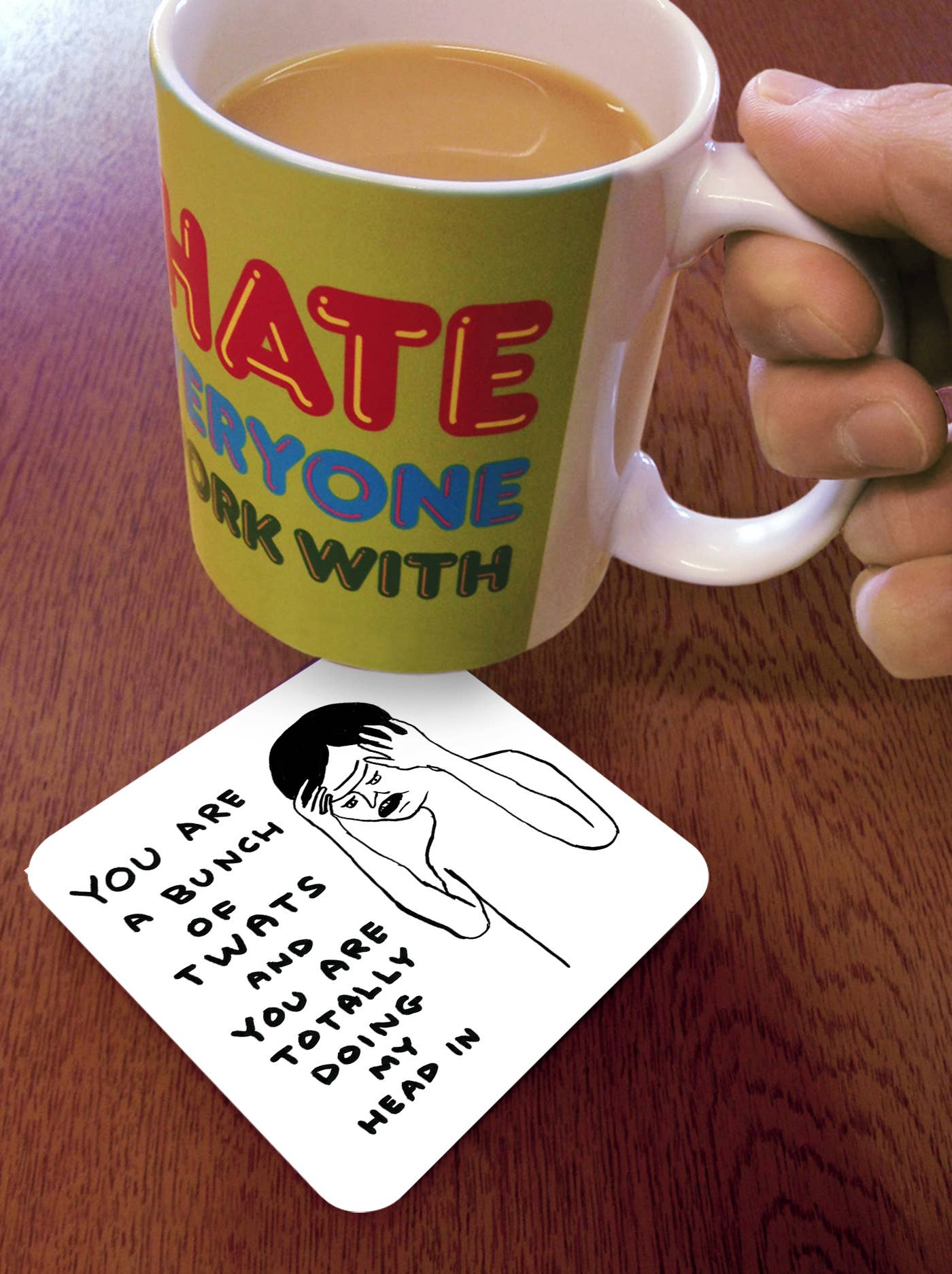 Bunch of Twats David Shrigley Coaster