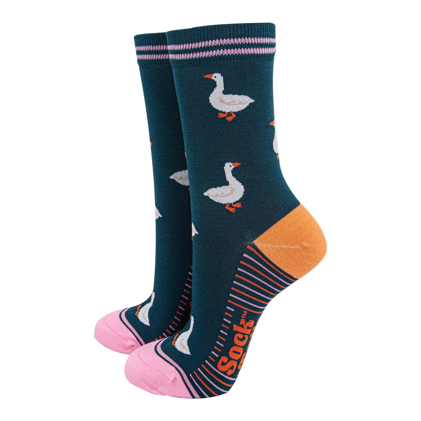 Forest Green Silly Goose Bamboo Crew Socks